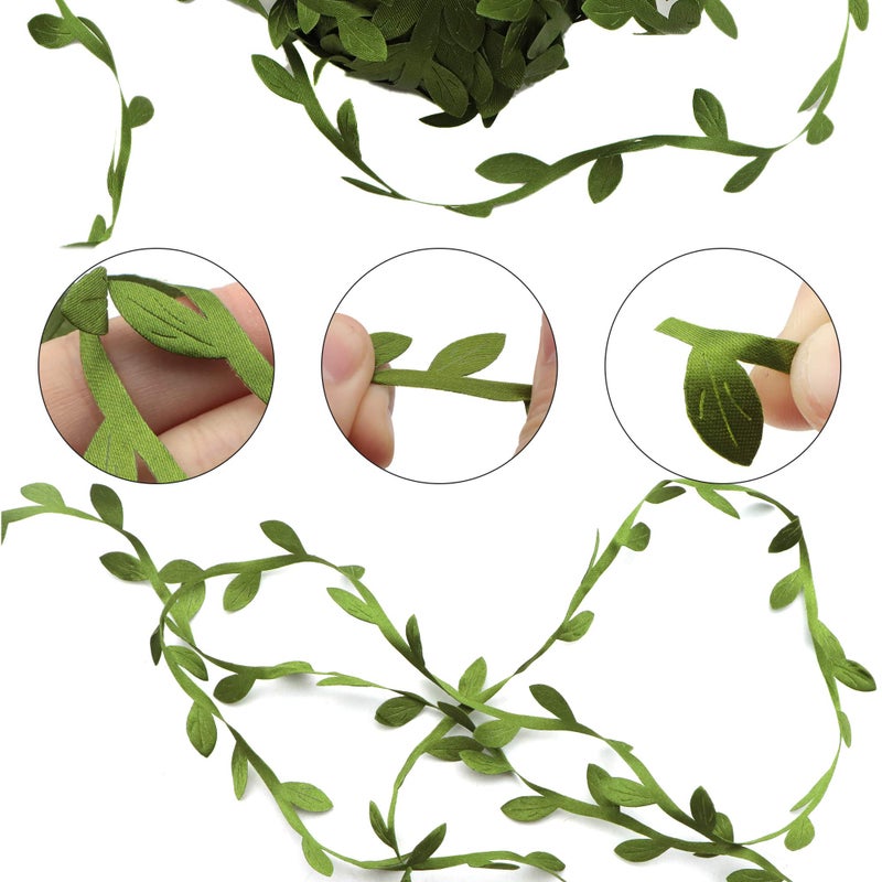 David accessories Olive Green Leaves Leaf Trim Ribbon -20 Yards - for DIY Craft Party Wedding Home Decoration (Olive Green) - Image 3